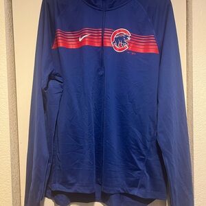 Nike Blue and Red Chicago Cubs Jacket
